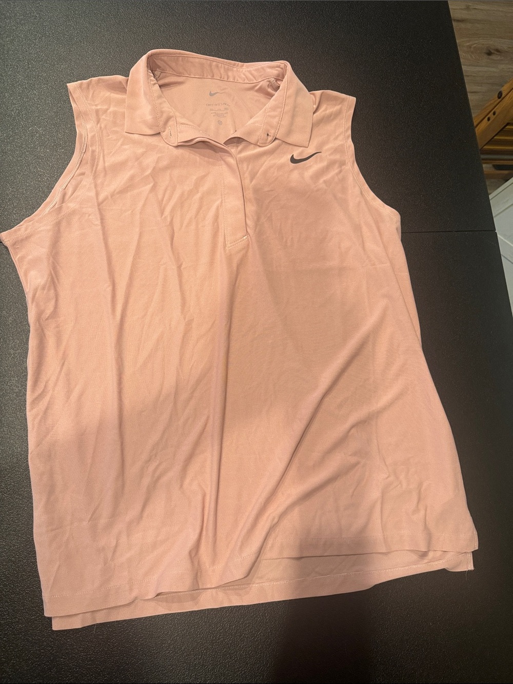 Nike Women's Sleeveless Polo Tank Top - Pale Pink XXL Dri Fit